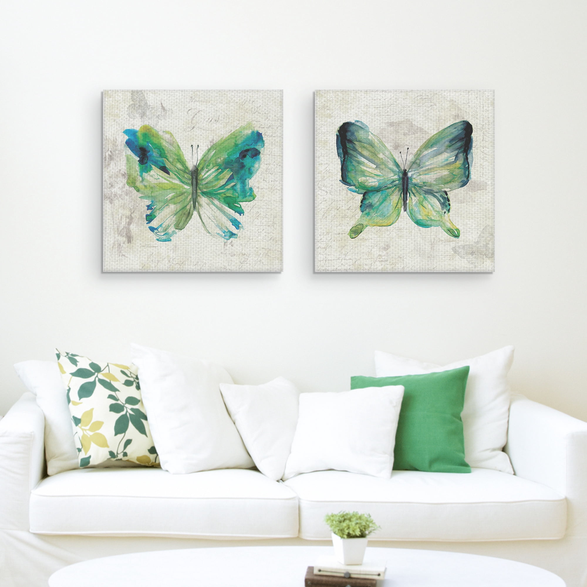 Butterfly Sketch I & II by Carol Robinson Canvas Art Painting Print Set of 2