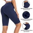 thumbnail image 3 of BeautyIn Women Yoga Shorts Tummy Control Workout Leggings with Side Pockets, 3 of 7