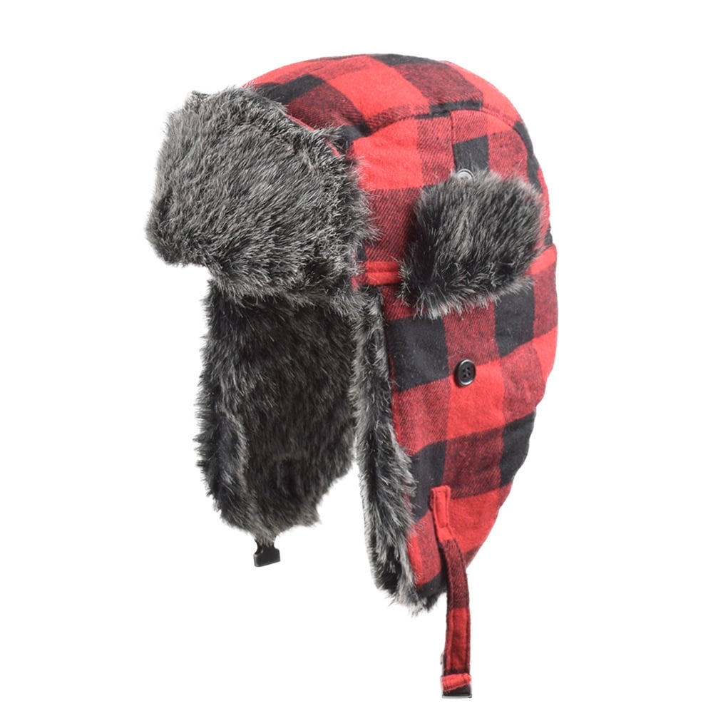 Winter Trapper Hat Bomber Hats Faux Fur 