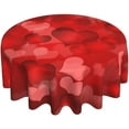 thumbnail image 1 of Valentines Day Tablecloth - 60 Inch Round Red Romantic Tablecloth with Love Hearts Pattern - Dust-Proof, Wrinkle Resistant, Rustic Style for Home Dining Room Party, 1 of 6