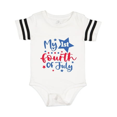 

Inktastic My 1st 4th of July with Stars Gift Baby Boy or Baby Girl Bodysuit