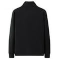 thumbnail image 5 of LNWUY Men's Big and Tall Full Zip Up Sweatshirts Mock Neck Solid Color Long Sleeves Sporty Workout Jacket with Pockets Black L, 5 of 8