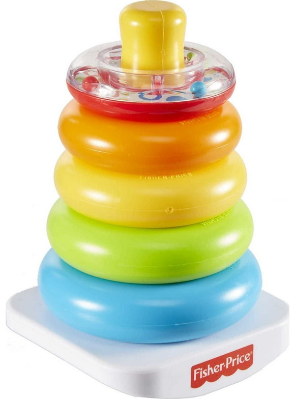 Fisher-Price Rock-a-Stack Ring Stacking Toy with Roly-Poly Base for Infants