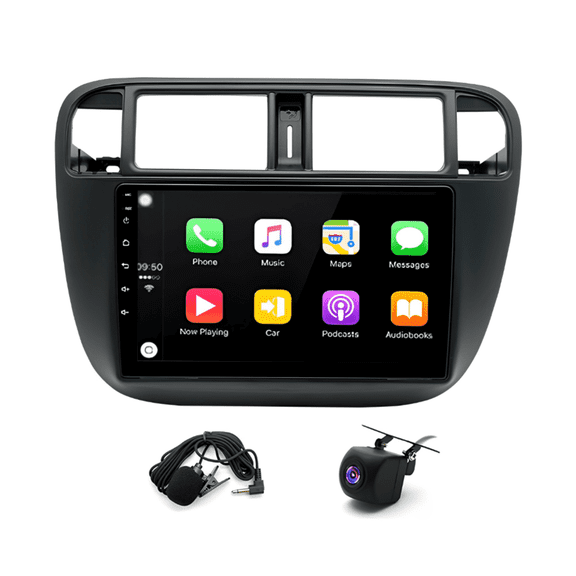 Geabo 2 64G Car Stereo for Honda Civic 1995-2000 with Wireless CarPlay Android Auto 9inch Touch Screen Support Bluetooth FM GPS WiFi