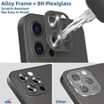 thumbnail image 4 of [2 Pack] Camera Lens Protector Compatible with iPhone 13 Pro Max 6.7" and iPhone 13 Pro 6.1", Ultra HD Plexiglass Camera Protector 8H Hardness, Alloy Frame, Scratch Resistant, Easy Install, Graphite, 4 of 5