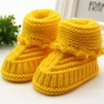 thumbnail image 2 of Hwmodou Baby Booties Toddler Knitting Lace Crochet Shoes High Top Buckle Shoes Soft Soled,0-6M, 2 of 3