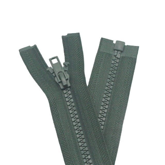 YaHoGa 2 cremalleras separadoras #5 de 21 pulgadas para coser abrigos, chaquetas, cremalleras de plástico moldeado a granel (21 pulgadas, verde oliva)
