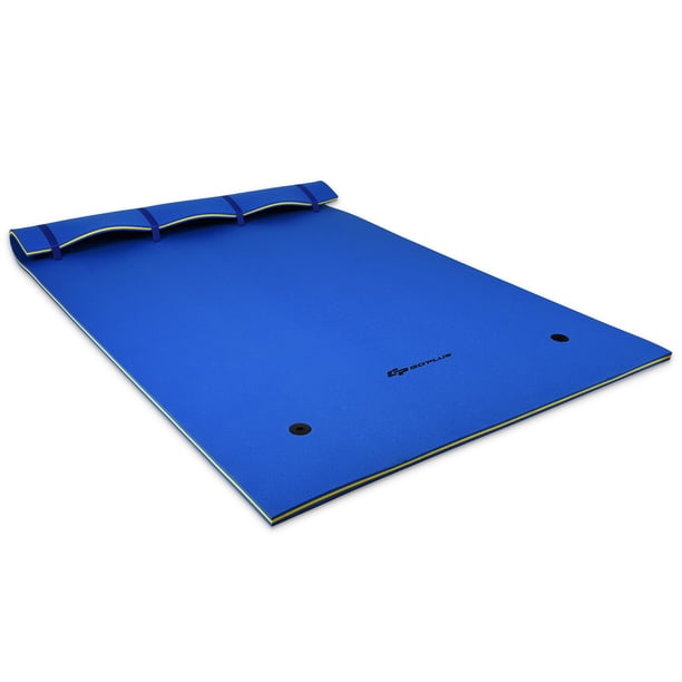 Costway Colchoneta Flotante de Espuma XPE Ecológica con Cabeza Enrollable Apta para 3-5 Personas 270 x 180 x 3,5 cm
