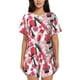 thumbnail image 1 of Fotbe Makeup Conjunto de Pijama Estampado para Mujer, 2 Piezas, Ropa de Dormir con Camiseta de Manga Corta y Shorts Suaves-Large, 1 of 6
