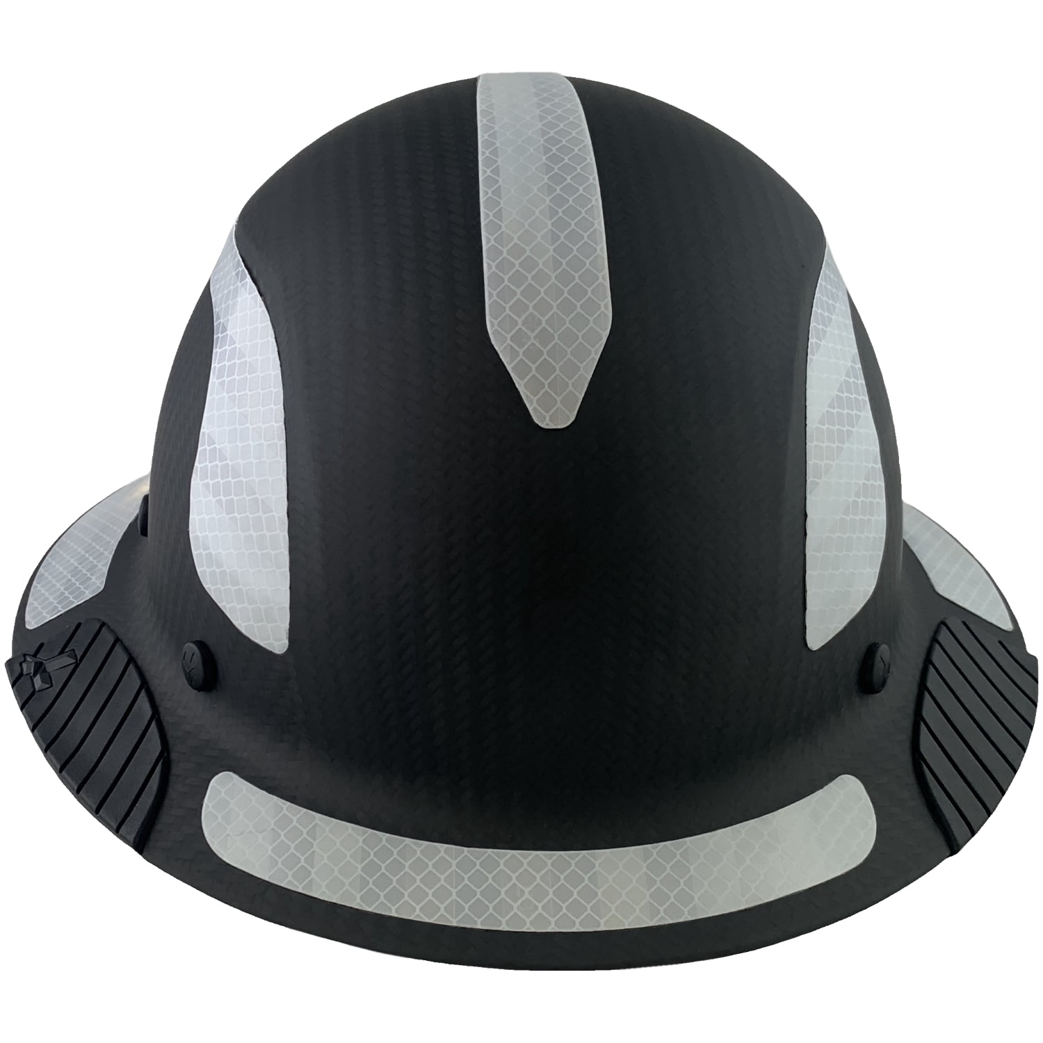 Lift Safety Helmet - Actual Carbon Fiber Full Brim Hard Hat - Matte Black with White Reflective Decals with Hard Hat Tote Bag