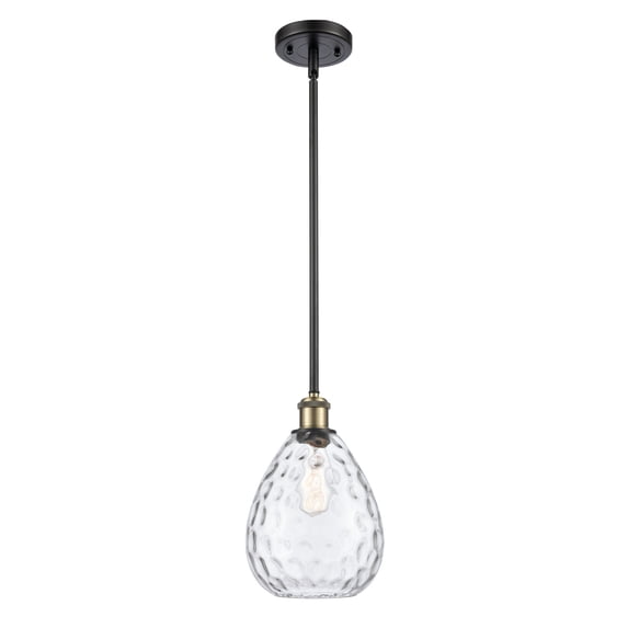 516-1S-BAB-G372-Innovations Lighting-Large Waverly-1 Light Pendant in Industrial Style-8 Inches Wide by 12 Inches High Black Antique Brass Finish