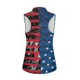thumbnail image 2 of HUIACONG Distressed Flag Print Half Zip Neck Collar Ladies Golf Shirt, Sleeveless Fashion Versatile Sleeveless Golf Shirts for Tennis Outdoor Sports Running, 2 of 7