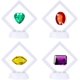 thumbnail image 5 of 4 Pcs 3D Floating Display Case, 4.33 x 4.33 Inch Floating Frame Display Holder Stand, Transparent PE Jewelry Storage Box, White, 5 of 5
