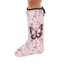 COEQINE Butterfly 2 PCS Leg Cast Covers Pink Floral Cast Sleeve for Foot Leg Protector Strechable Leg Cast Cover Stylish Cast Socks Cover Leg Cast Cover for Showering After Surgery Size S