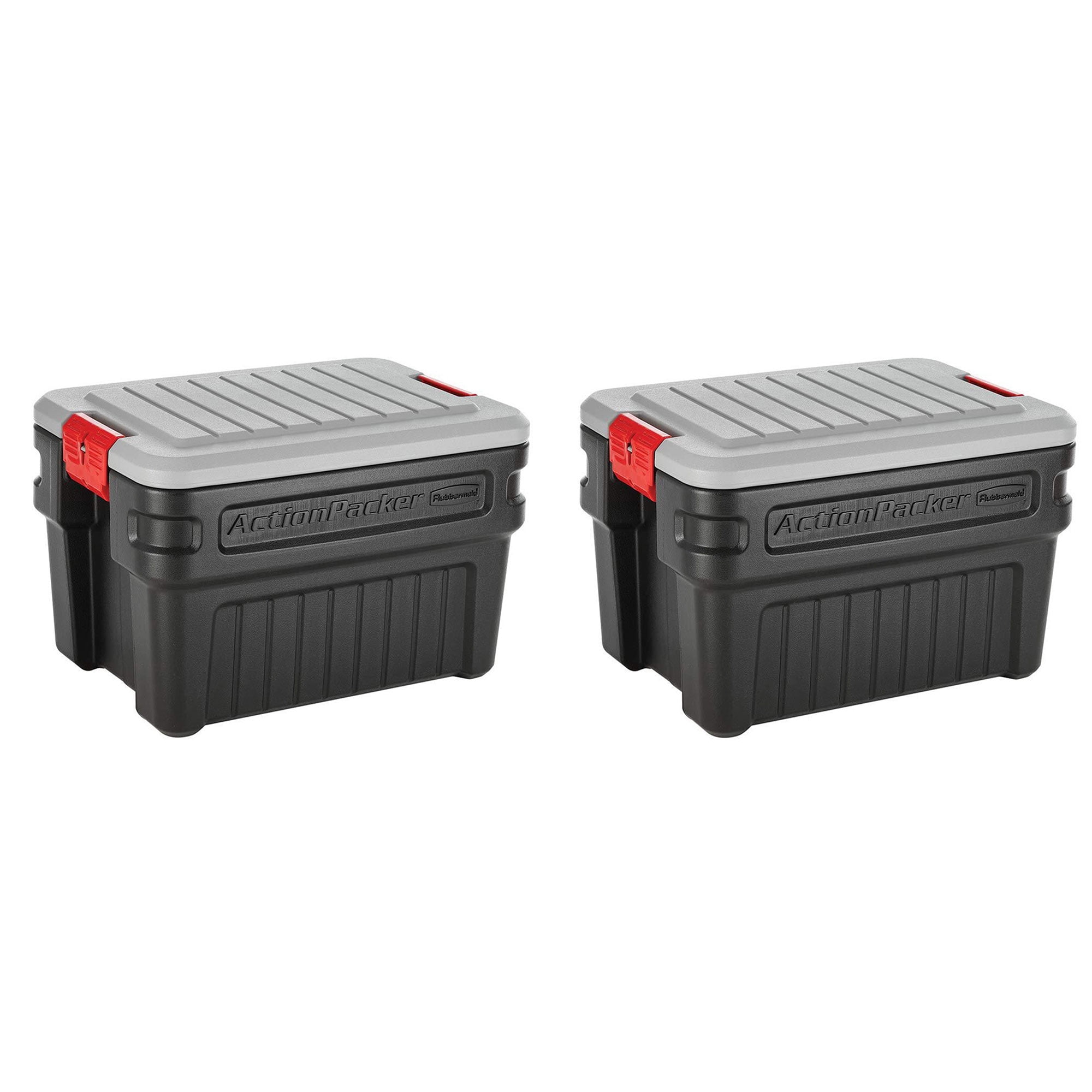 Rubbermaid 24 Gal Action Packer Lockable Storage Container, Black