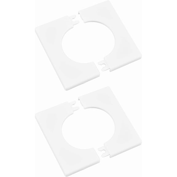 Pipe Wall Covers, 2Pcs 50mm Diameter ABS Plastics Square Escutcheon Plates Self-Adhesive Pipe Plate Covers Decorative Shower Pipe Covers for Pipe Tube Decoration (White)