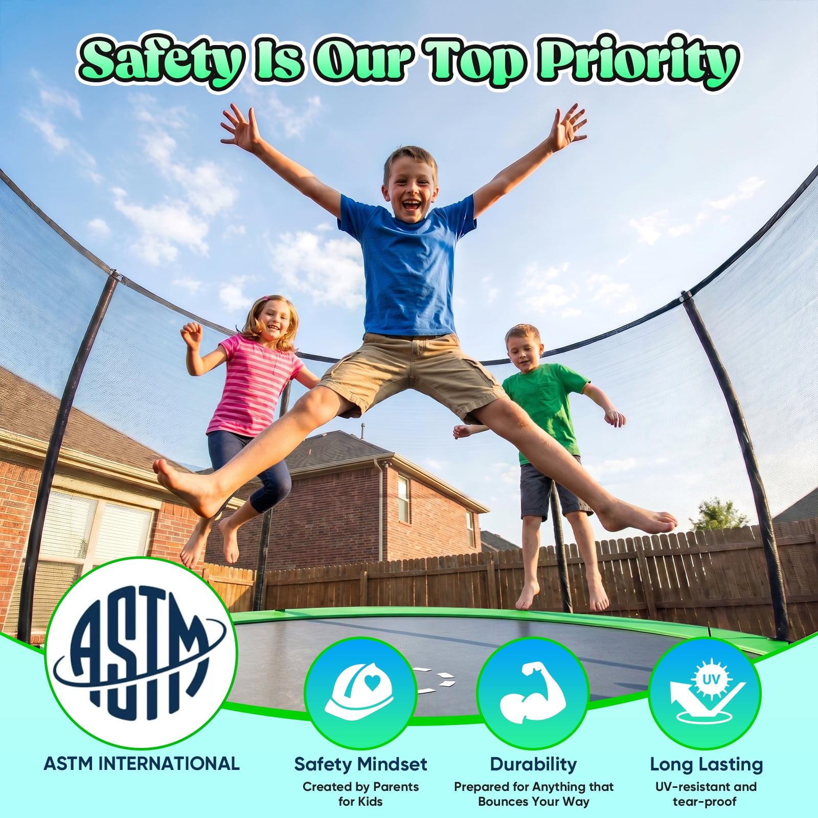 Outdoor Trampoline,Gardwin 12FT/14FT Round Trampoline with with Ladder,Sprinkler,Basketball Hoop Board,Recreational Backyard Trampolines Anti-Rust for Kids Gift