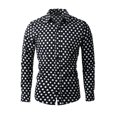 thumbnail image 1 of Men's Button Slim Long Sleeve Polka Dots Dress Shirt, 1 of 8
