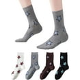 thumbnail image 7 of Womens Crew Socks over Dress Cute Star Pattern Cotton White Black Fashion Socks 8pack (Size5-9), 7 of 7