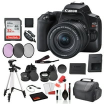 Canon EOS Rebel SL3 Digital SLR Camera with 18-55mm Lens (3453C002) Professional package deal Bundle 'Sandisk 32gb SD Card   3PC Filter Kit   57' Tripod   MORE