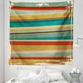 thumbnail image 1 of Brown and Blue Tapestry, Geometric Stripes Pattern Retro Inspired Lines Worn Frame Design Abstract, Fabric Wall Hanging Decor for Bedroom Living Room Dorm, 5 Sizes, Multicolor, by Ambesonne, 1 of 1