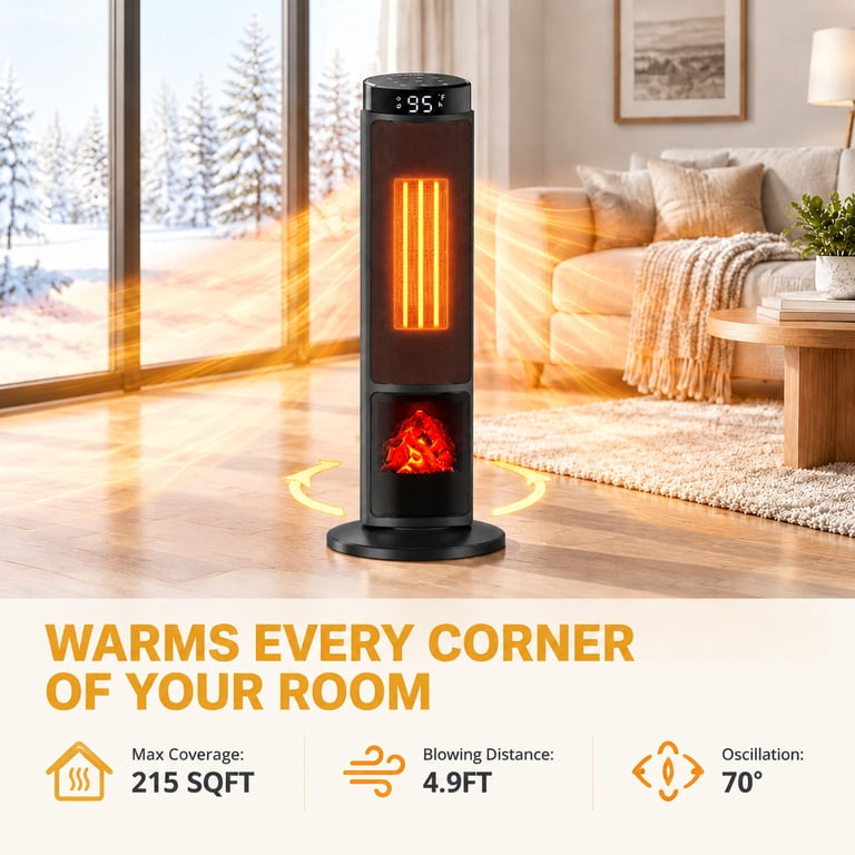JIOABL Electric Space Heater with Remote and Thermostat photo 4