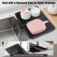 thumbnail image 3 of Lonian Dish Drying Mat for Kitchen Counter, Silicone Drying Mat with Drain Lip for Dishes, Fruits and Vegetables, Black, 3 of 6