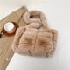 thumbnail image 4 of Bolso Hombro para Mujer Mano Peludo Informal Felpa Compras Suave (caqui), 4 of 6