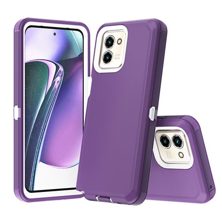 Aggxpf Motorola Moto G Stylus 5G 2023 Phone Case, 3 in 1 Full Body Rugged Shockproof Cell Cases, Protective Phone Cover, Purple