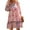 Pink, variant on Womens Dresses 3/4 Sleeve V-Neck Printing Above Knee Length Dress