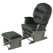 Topbuy Chaise à bascule ergonomique Chaise de pépinière pour bébé Glider avec pouf Gris foncé clair