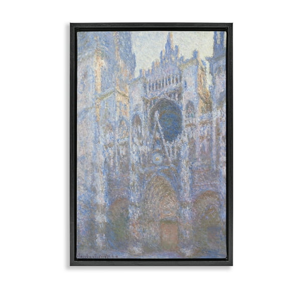 Stupell Industries Classical Cathedral Façade Buildings & Architecture Painting Black Floater Framed Canvas Art Print Wall Art, 17 x 25