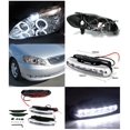 thumbnail image 2 of Spec-D Tuning LED Chrome Projector Headlights + LED Bumper Fog Lamp Compatible with Corolla Sedan 4Dr Left + Right Pair Headlamps Assembly, 2 of 2