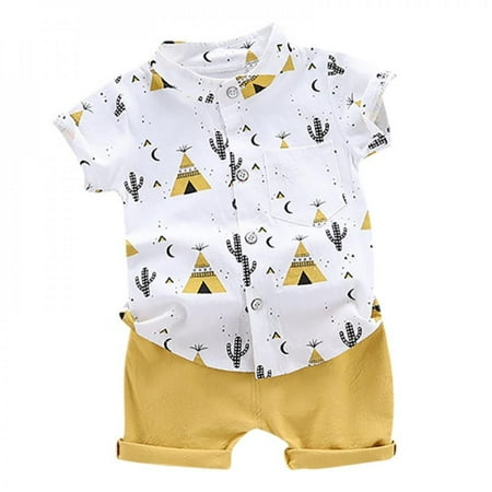 

Clearance!Baby and Toddler Boy Graphic T-Shirt and Shorts 2-Piece Outfit Set Sizes 12M-4T