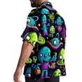 thumbnail image 3 of Alien Men's Short Sleeve Printed Poplin Shirt with Spread Collar Tops - Casual Button Down Summer Beach Shirt for Men and Women, 3 of 6