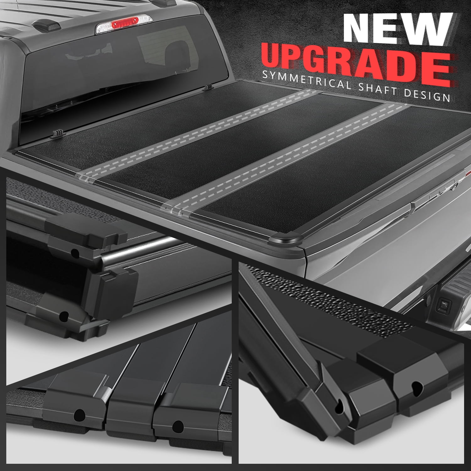 DNA Motoring Hard Solid Tri-Fold Tonneau Cover for 2015-2020 Ford F150 Truck 6.5 Ft Short Bed