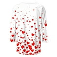 thumbnail image 5 of KIHOUT New Arrivals Fashion Tops Womens Valentine's Day Shirts 3/4 Sleeves Blouse Round Neck Heart Printed Casual Top,Size S-3XL, 5 of 5