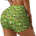 thumbnail image 2 of Sigee Cute Green Frog Print Women's High Waist Workout Shorts - Squat Proof, Tummy Control, Yoga and Gym Activewear-XX-Large, 2 of 9