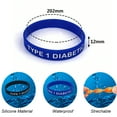 thumbnail image 5 of 15PCS Type 1 Diabetic Silicone Medical Alert Bracelets Rubber Wristband for Women Men, 5 of 5