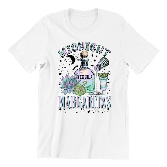 Midnight Margarita Cocktail Halloween Night Fun Drinks Unisex Men's T-shirt, S, White
