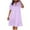 Purple, variant on Amvlyk Sleepshirts for Women Ice Silk Nightgown Short Sleeve Short Nightshirt V-Neck Solid Color Nightdress Loose Loungewear Casual Sleepwear House Dress Home Wear Pajamas