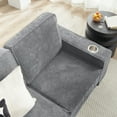 thumbnail image 6 of 83.86" Large Sofa with Extra Deep Seats,Comfy Corduroy Couch with Cupholders,3 Seater Sofa for Living Room,Bedroom,Office,Gray+Corduroy, 6 of 11