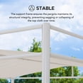 thumbnail image 2 of Sunjoy 10’ x 10’ Outdoor Darkeford&nbsp;Metal Pergola with White Sling Fabric Canopy, 2 of 12