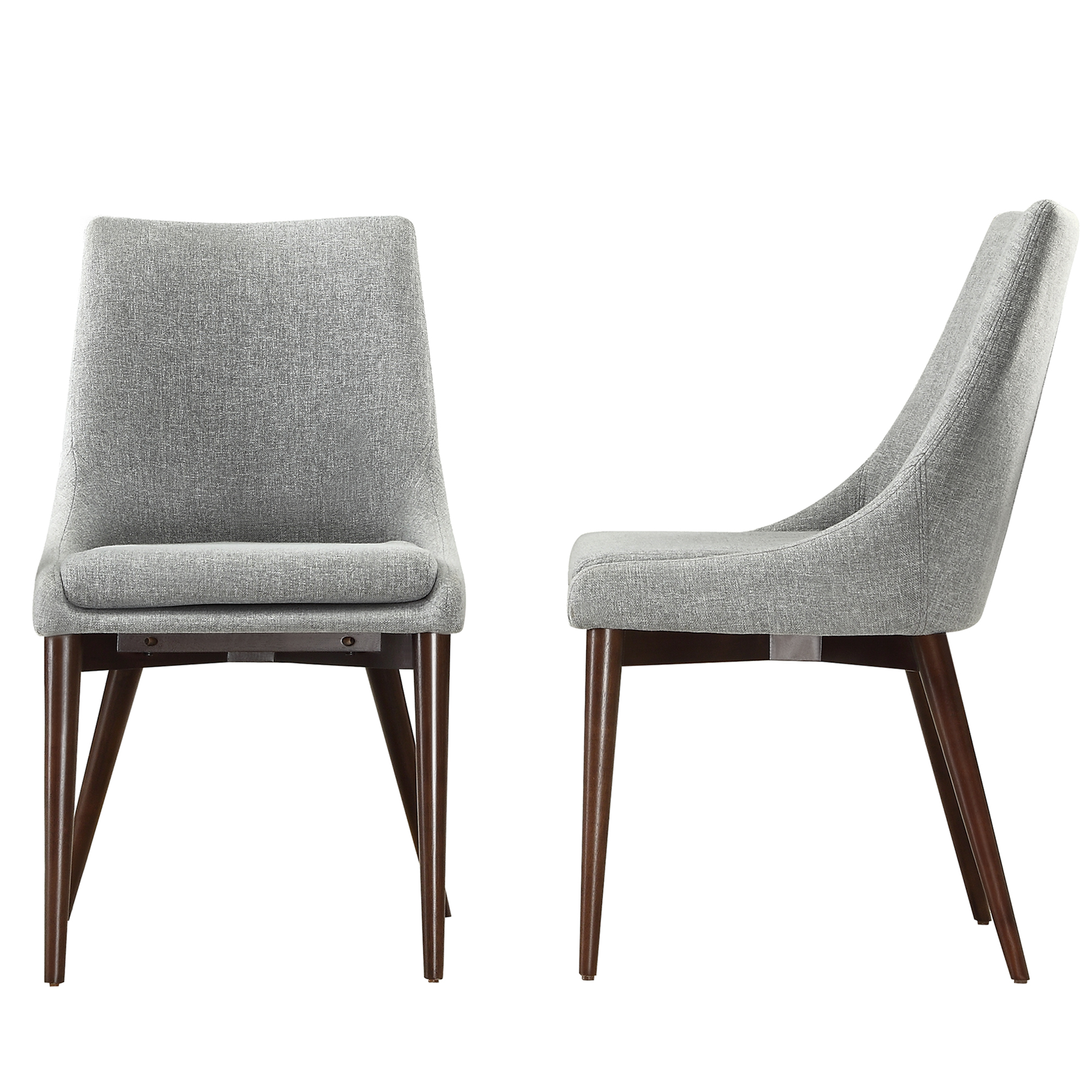 Chelsea Lane Baxter Linen Dining Chair, Set of 2, Light Gray