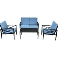 thumbnail image 3 of Gymax 4PCS Patio Sofa Conversation Set Outdoor Furniture Set Yard w/ Cushion, 3 of 10