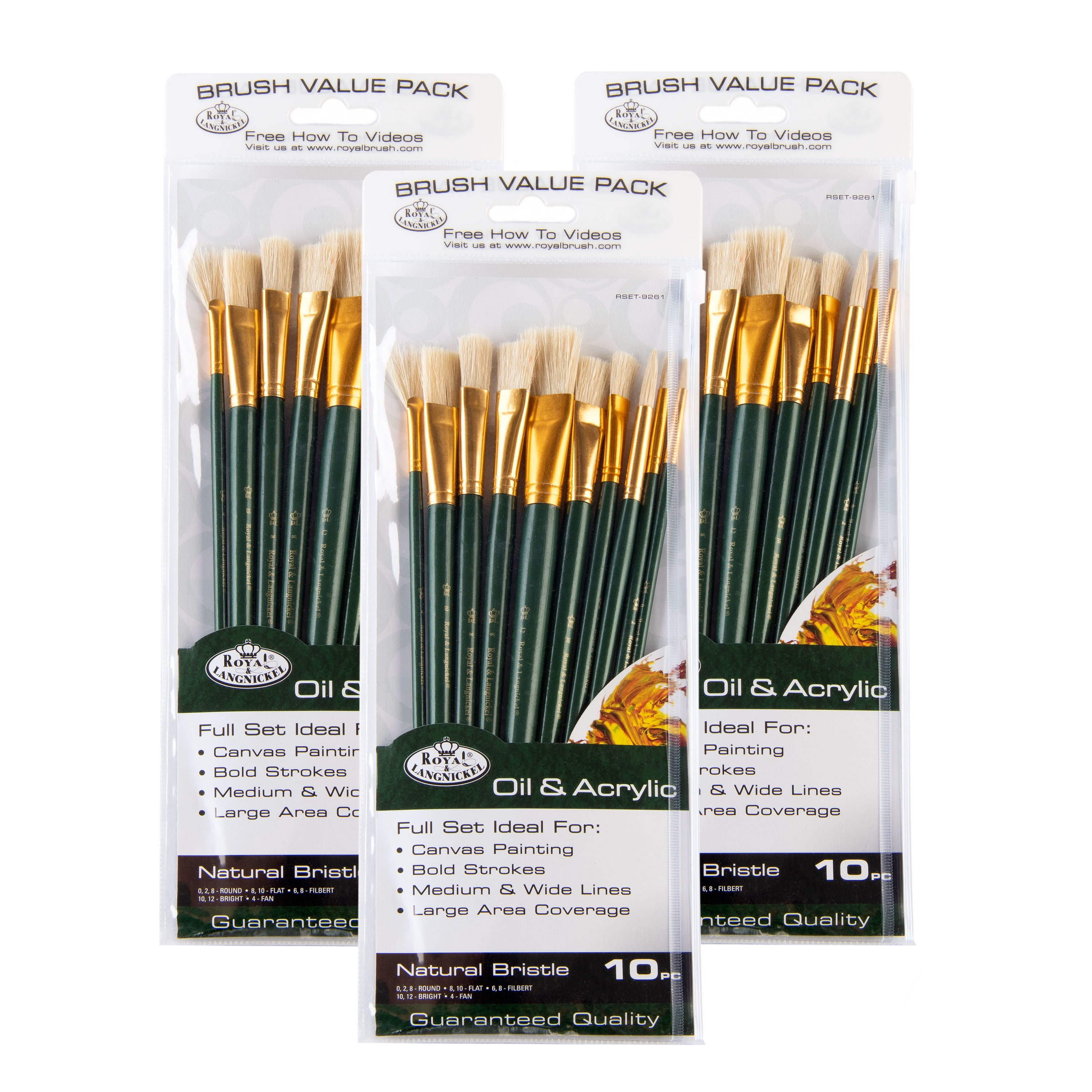 Royal & Langnickel - 30pc Super Value Long Handle Brush Set, For Acrylic and Oil Paints