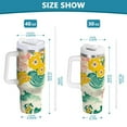 thumbnail image 6 of Yayeee 40oz Stainless Steel Tumbler with Straw and Handle Double-Wall Insulated Travel Water Bottle, Floral Wave, 6 of 8