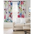 thumbnail image 2 of Blooming Pink Floral Kitchen Curtains Pastoral Chic Flowers Hummingbird Cafe Short Curtains for Bathroom Blackout Window Curtain Small Window Treatment Drapes for Bedroom Living Room 52"x45"x2, 2 of 9