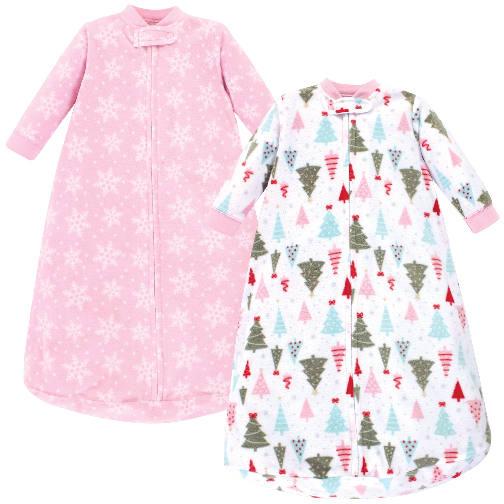 Hudson Baby Hudson Baby Newborn Girl Fleece Long Sleeve Sleep Sack, 2pk