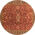 thumbnail image 1 of Ahgly Company Indoor Round Oriental Orange Traditional Area Rugs, 4' Round, 1 of 4